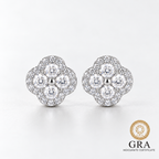 14K Gold Filled D Color Moissanite Four-Leaf Clover Stud Earrings