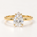 1CT Pear Shaped Moissanite Engagement Ring for Women – GRA Certified
