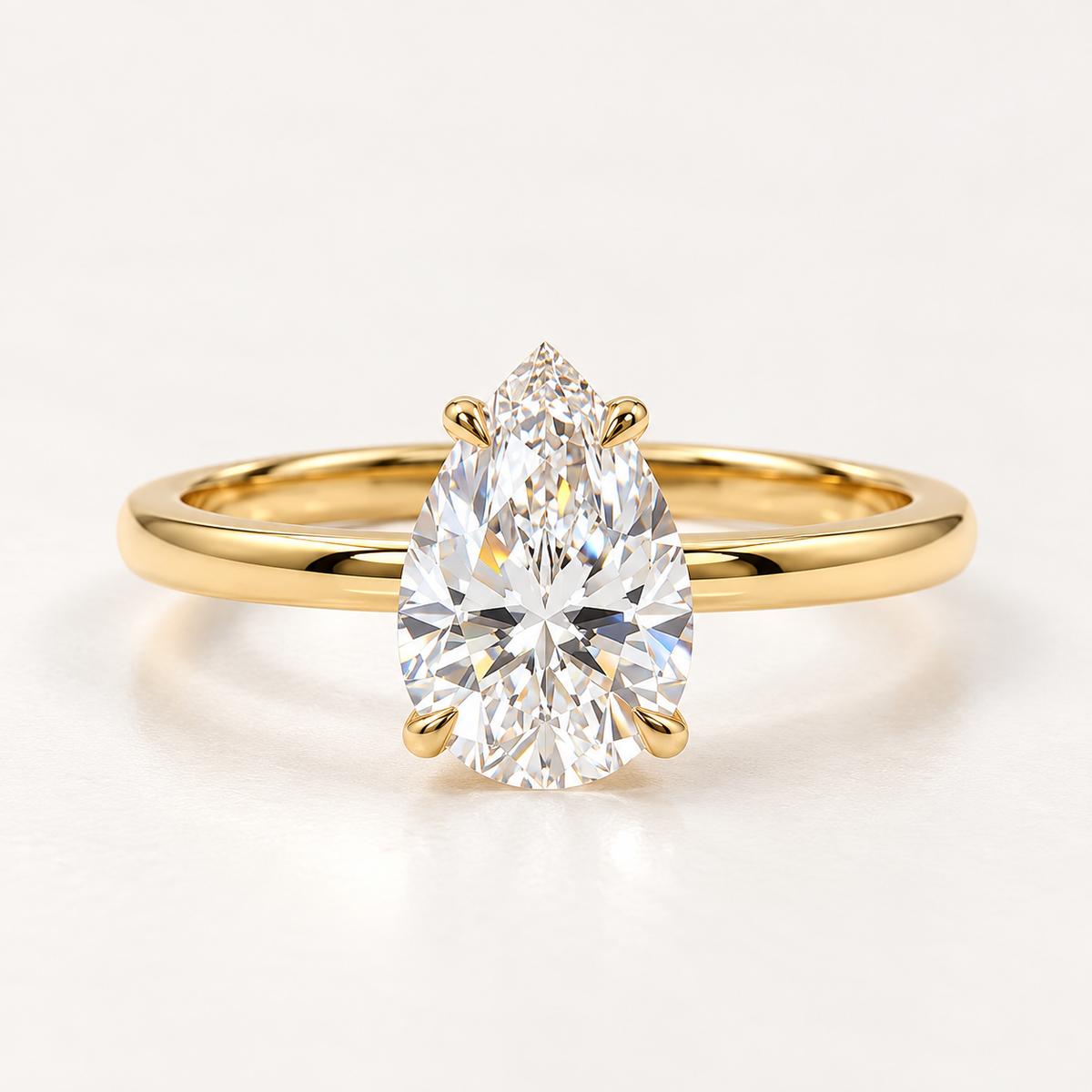 1CT Pear Shaped Moissanite Engagement Ring for Women – GRA Certified