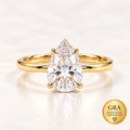 1CT Pear Shaped Moissanite Engagement Ring for Women – GRA Certified
