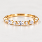 Moissanite Marquise & Round Ring for Women – Elegant Classic Jewelry