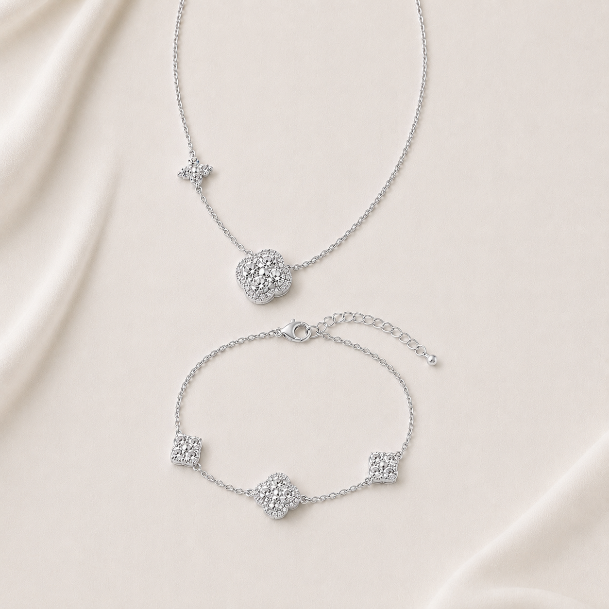 14K Gold Filled Moissanite Clover Stud Earrings
