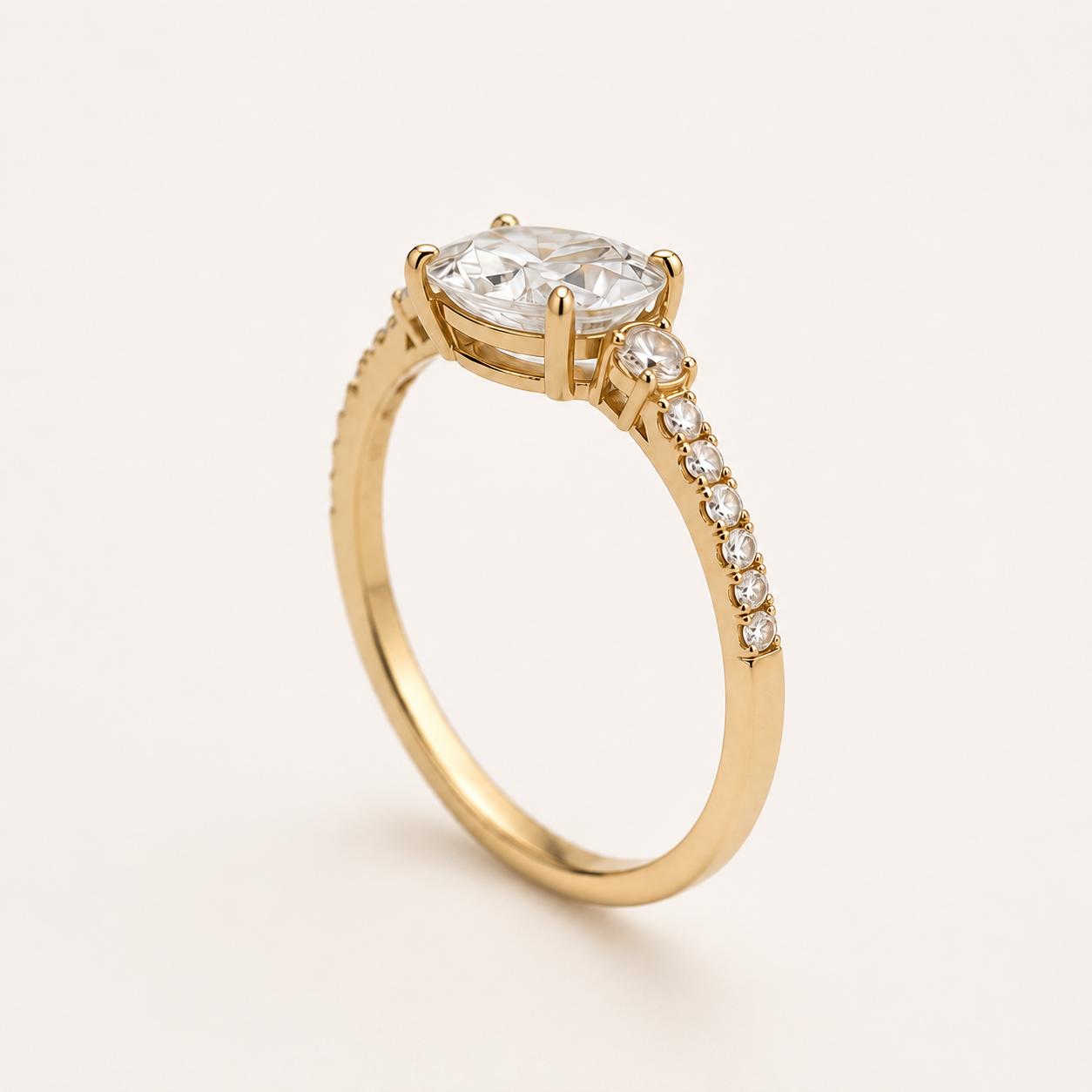 Oval-Cut Zirconia Statement Ring