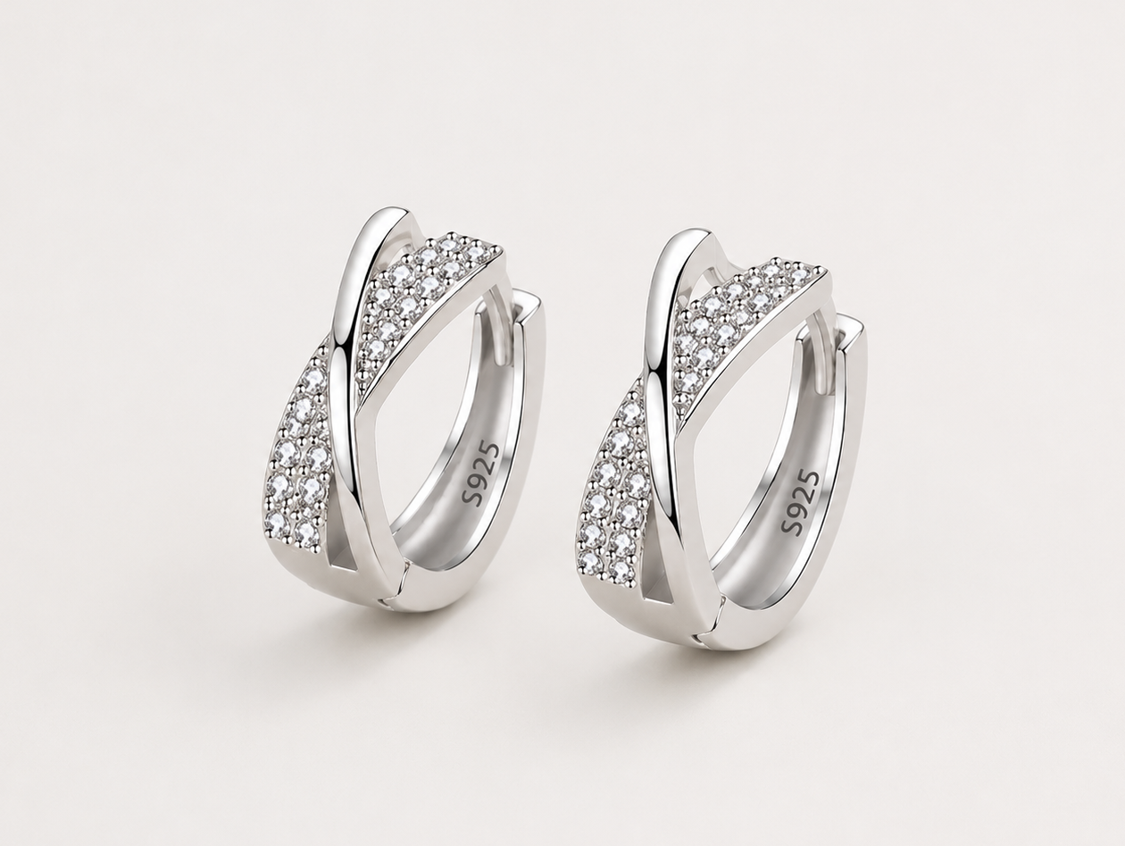 Éclat Bow Earrings in Sterling Silver 925