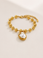 Elegant Gold Pearl Jewelry Set