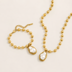 Elegant Gold Pearl Jewelry Set