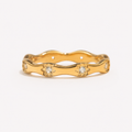 Golden Star Wave Ring