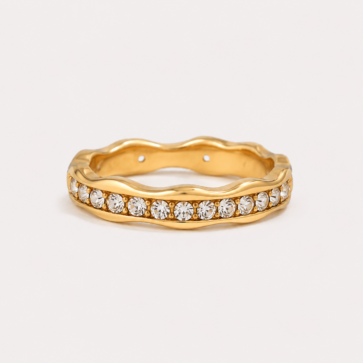 Golden Star Wave Ring