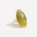18k Gold Plated Stainless Steel Ring with Resin Detail
