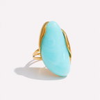 18k Gold Plated Stainless Steel Ring with Resin Detail