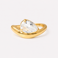 Lumière Teardrop 18 Karat vergoldeter Zirkonia-Ring