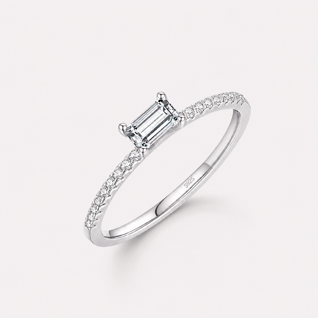 S925 Solitärringe – Zarte Steinkollektion