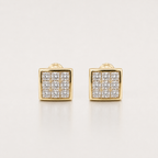 Goldfarbene quadratische Zirkonia-Ohrstecker