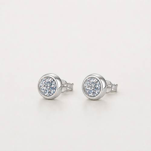 925 Sterling Silver Simplicity Zircon Stud Earrings