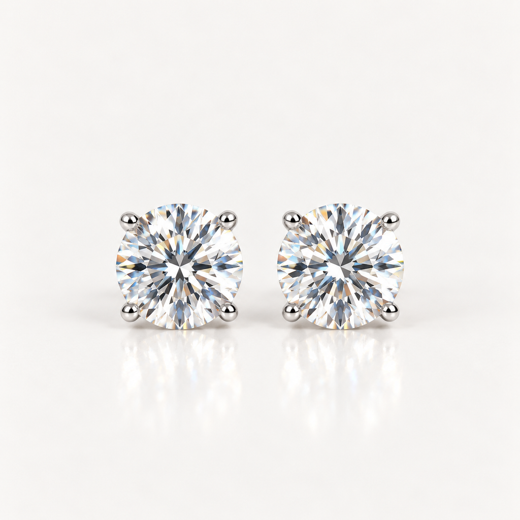 Classic Moissanite Stud Earrings 0.1–2CT | Sterling Silver 925