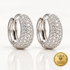 Real Moissanite Water Drop Huggie Hoop Earrings for Women