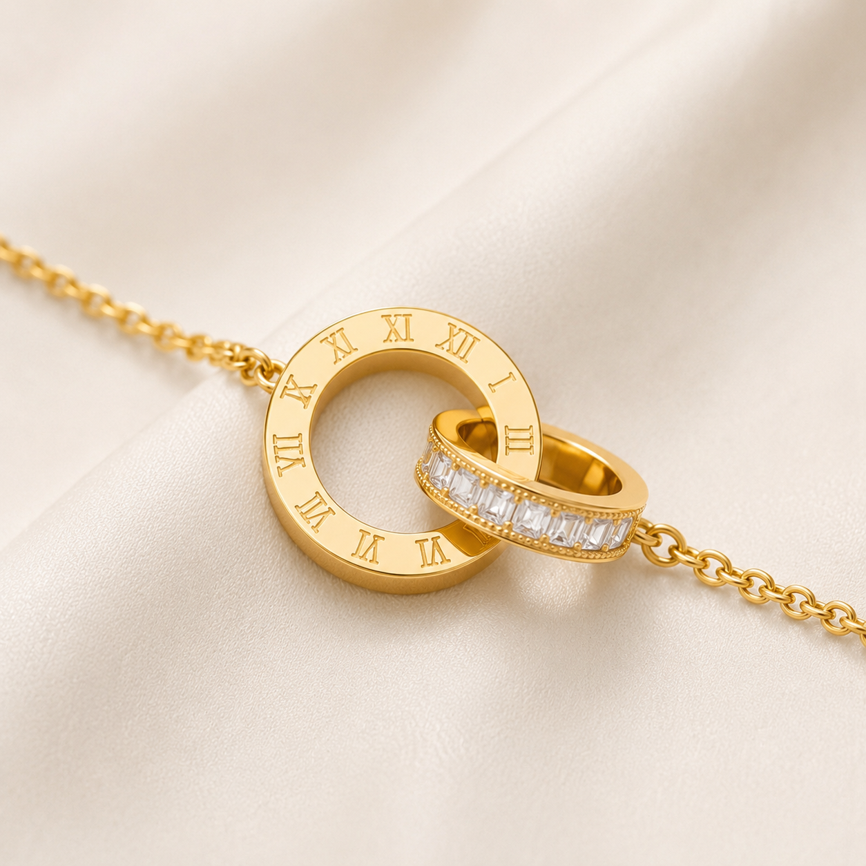 Gold Stainless Steel Interlocking Bracelet