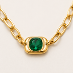 Emerald Aura Paperclip Necklace