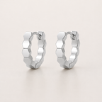 Honeycomb Hoop Earrings – 925 Sterling Silver