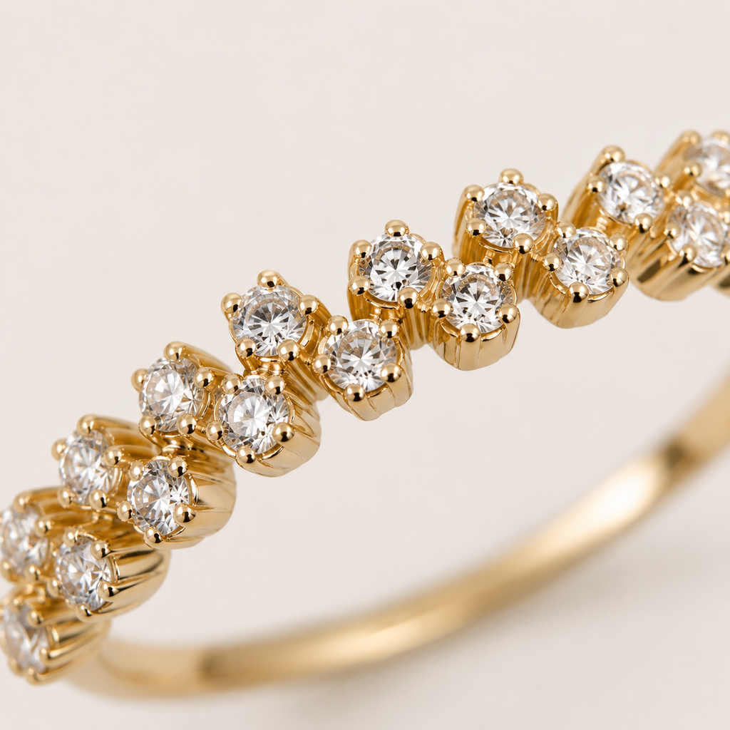 Éternelle Double Pavé Ring