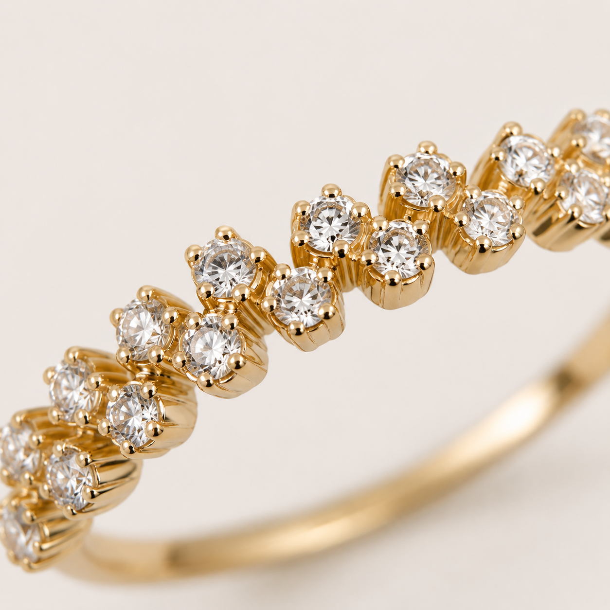 Éternelle Double Pavé Ring