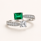 Emerald-Éclat-verstellbarer Ring