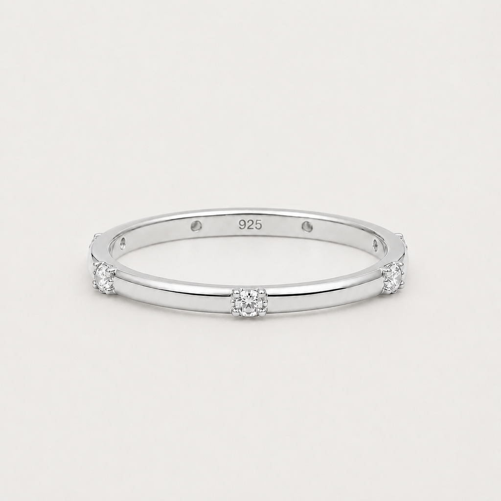 Aurora Pavé 925 Sterling Silver Ring