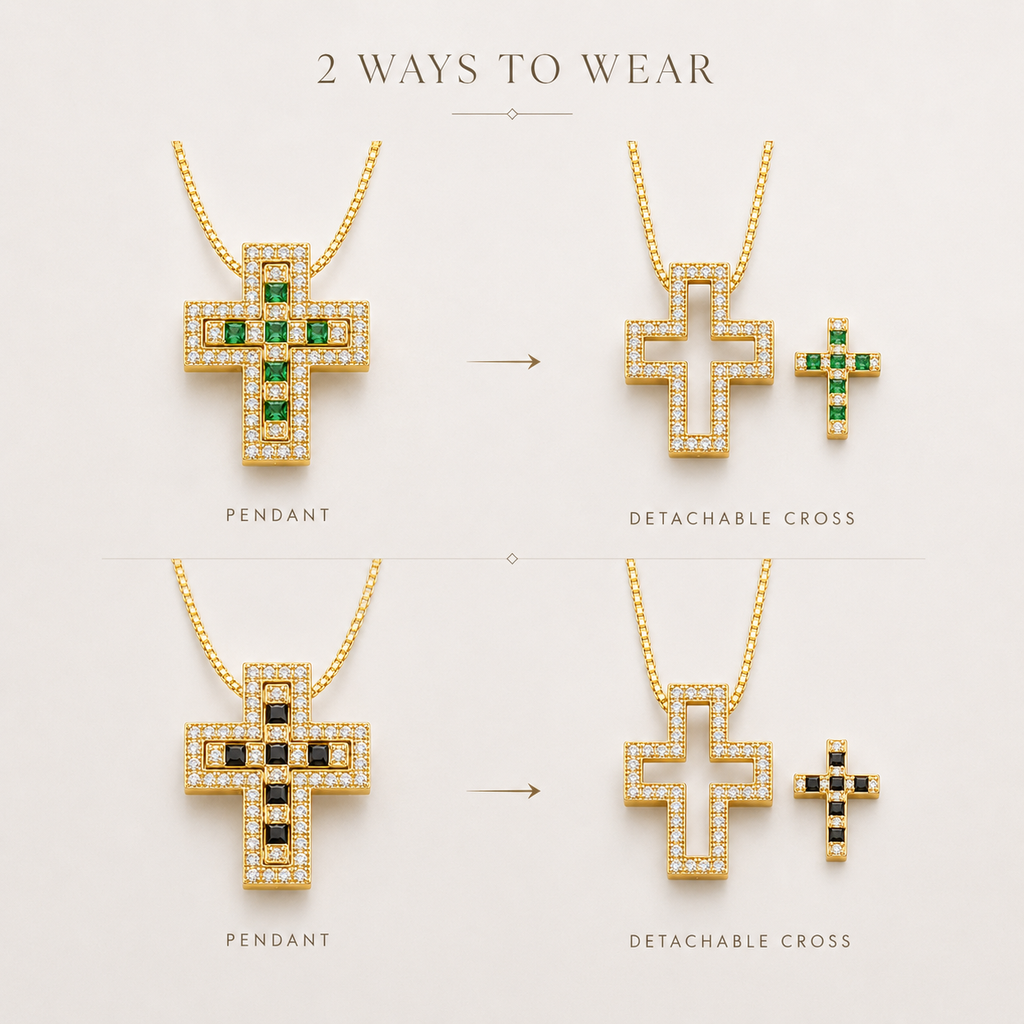 Croix Élégance Detachable Cross Necklace