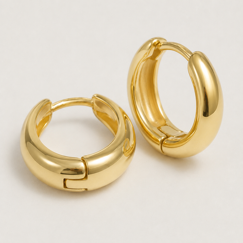 925 Sterling Silver Sculpted Geometric Hoop Earrings