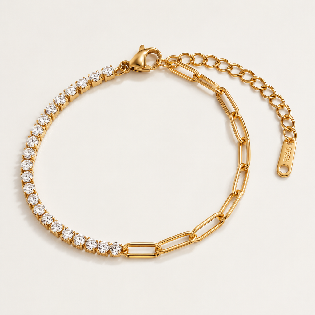 Elegantes Zirkon-Ketten-Schmuckset