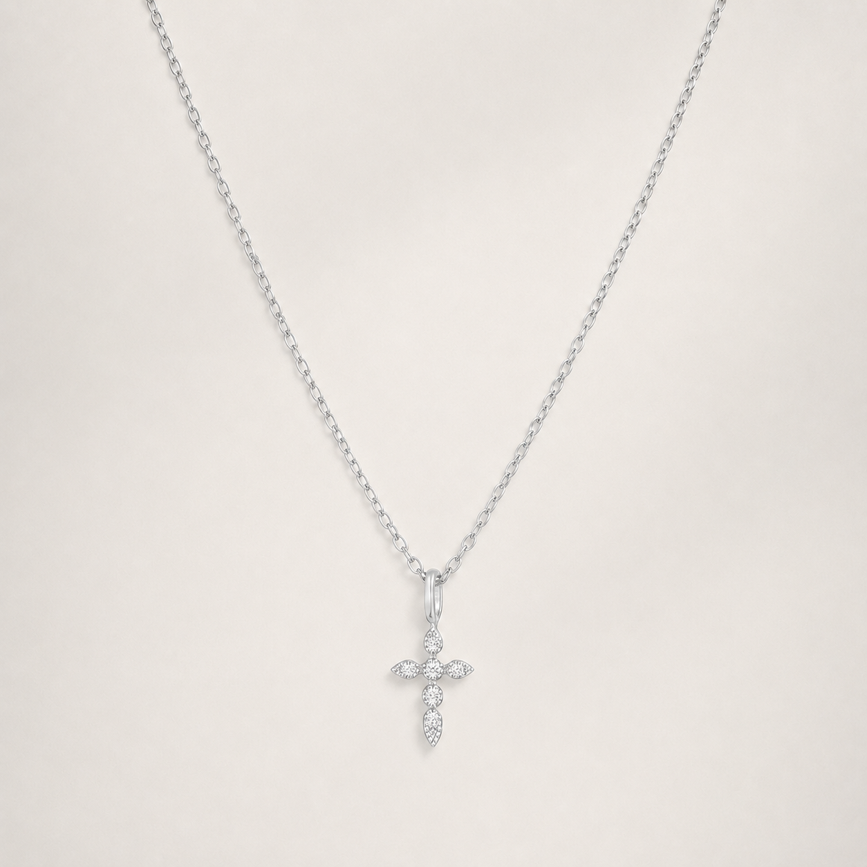 Aide 925 Sterling Silber Halsketten Anhänger für Damen Kristall Kreuz Schlüsselbeinkette Einfache Halskette Accessoires Geschenk