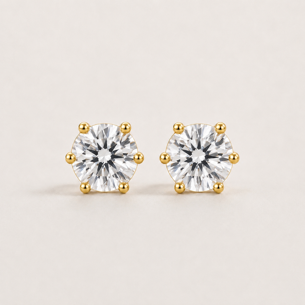 Lumière Round Crystal Stud Earrings
