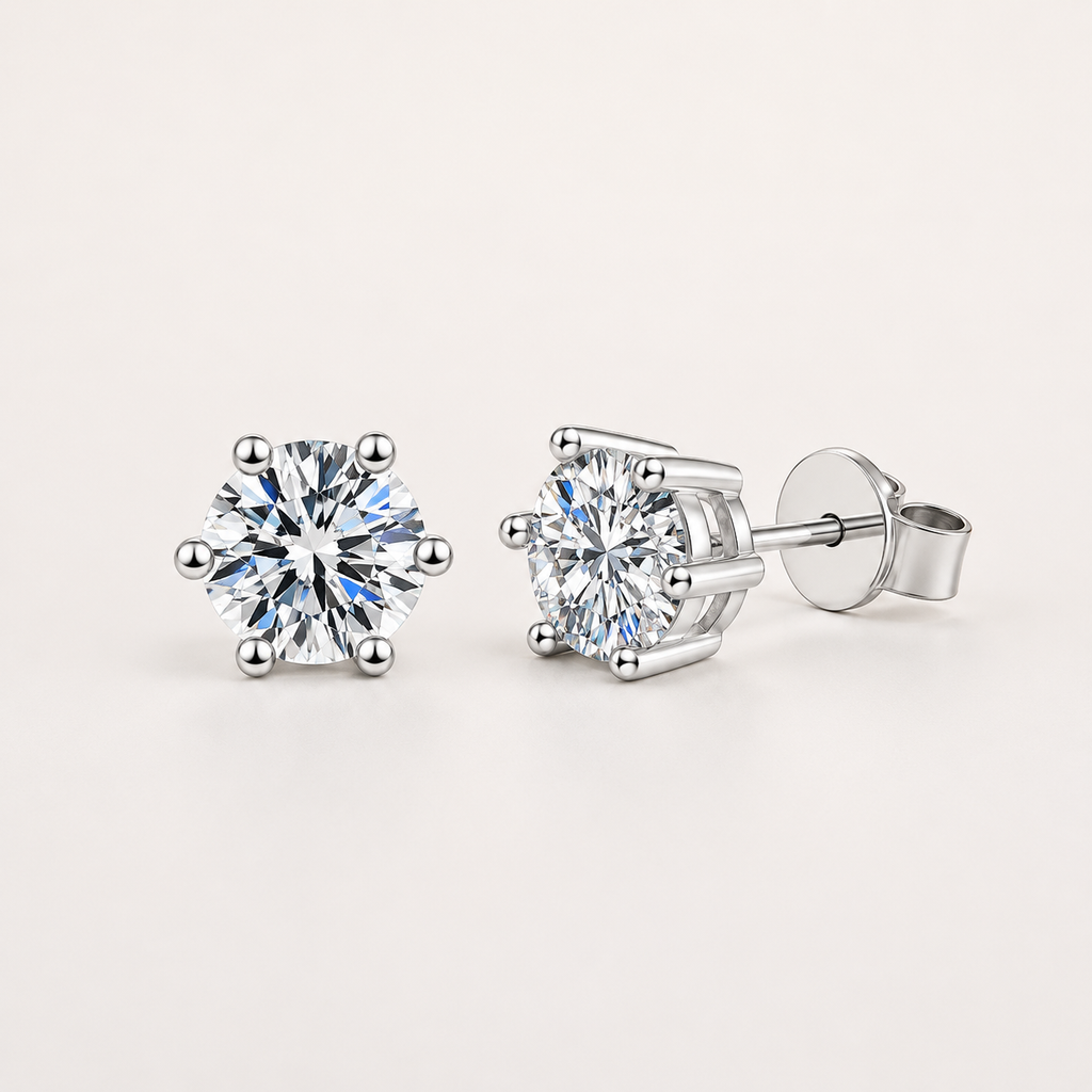 Lumière Round Crystal Stud Earrings