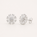 Lumière Bloom Stud Earrings – Radiant Floral Crystal Earrings