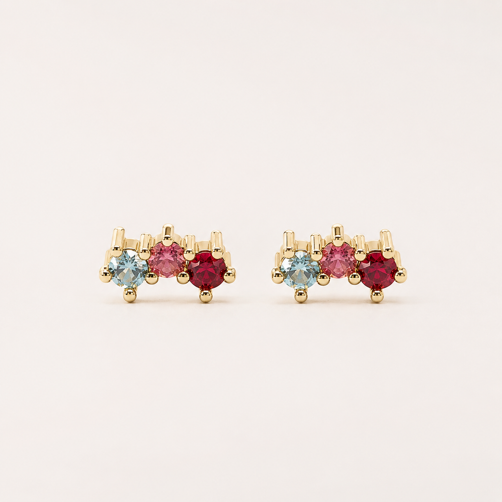 Aurora Multicolour 925 Sterling Silver Stud Earrings