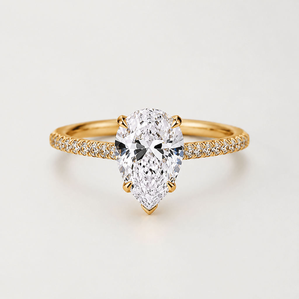 Éclat Pear 4CT Ring — 925 Sterling Silver