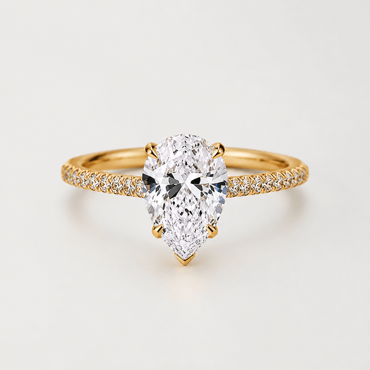 Éclat Pear 4CT Ring — 925 Sterling Silver