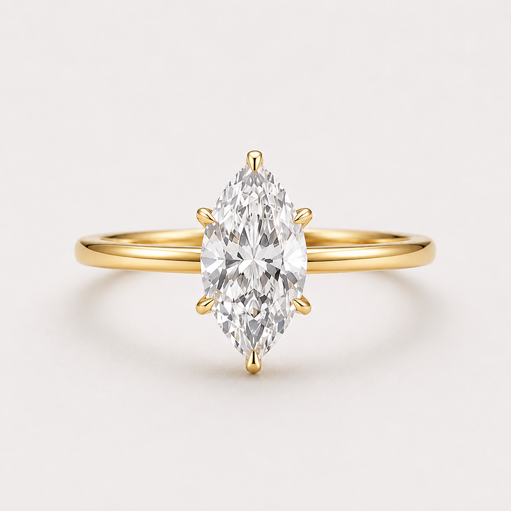 Bague solitaire marquise – argent sterling 925  