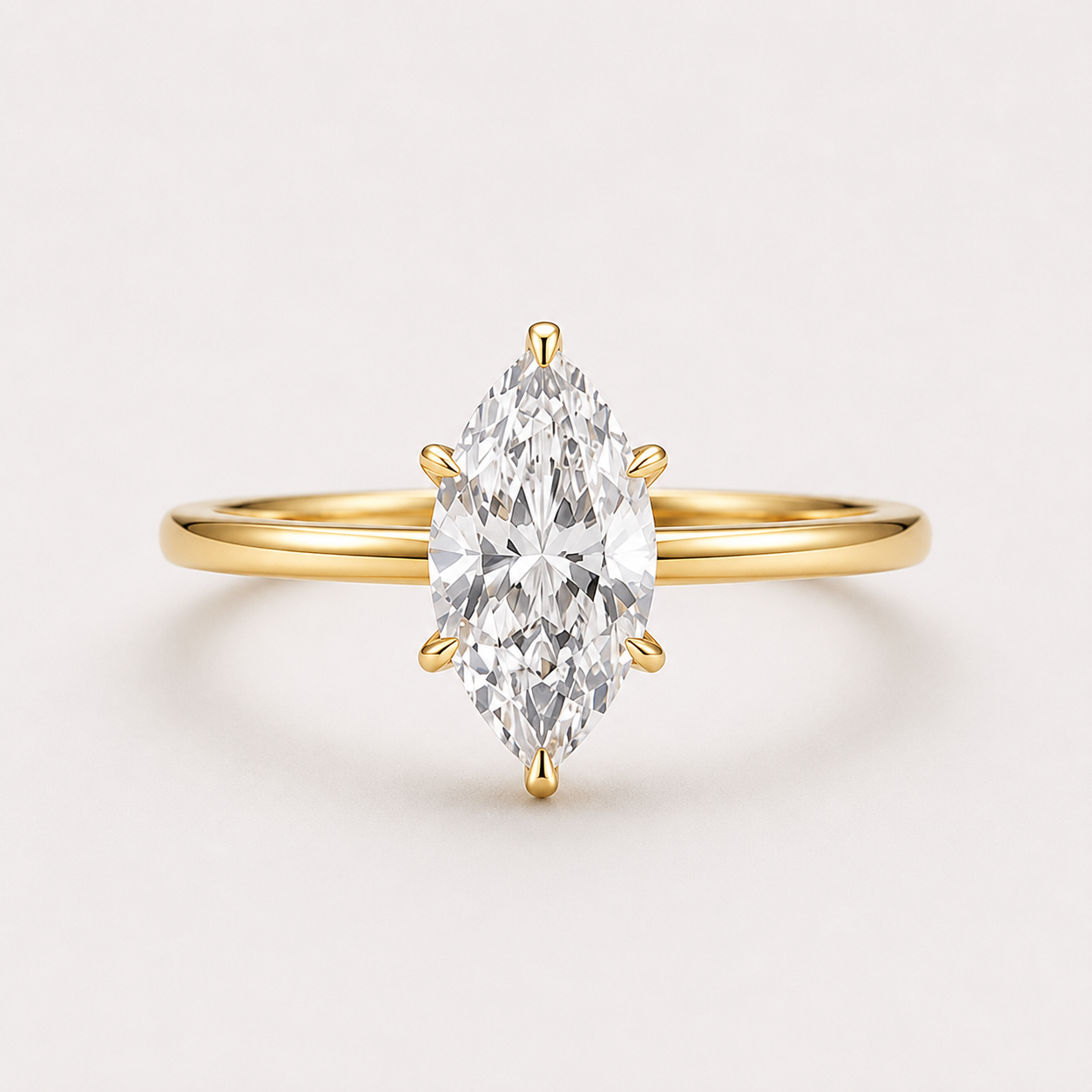 Bague solitaire marquise – argent sterling 925  
