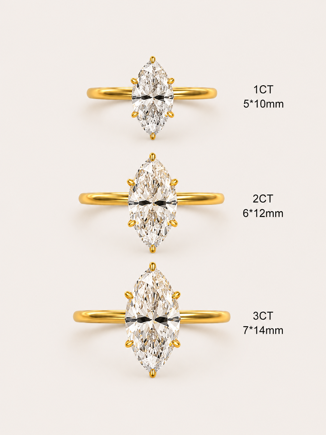 Bague solitaire marquise – argent sterling 925  