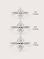 Bague solitaire marquise – argent sterling 925  
