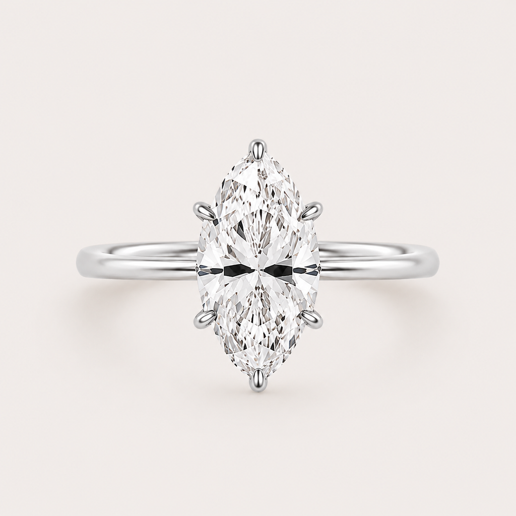 Bague solitaire marquise – argent sterling 925  