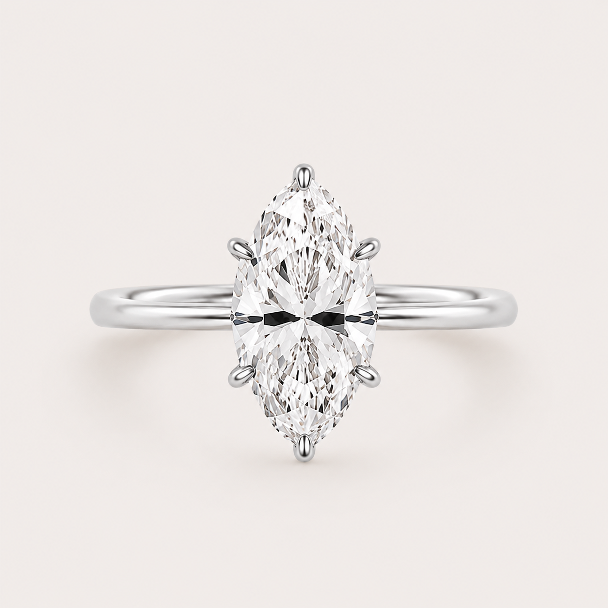 Bague solitaire marquise – argent sterling 925  