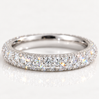 S925 Sterling Silver Pavé Moissanite Band Ring – Platinum Plated
