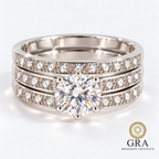2ct Moissanite Engagement Ring Set in 925 Sterling Silver