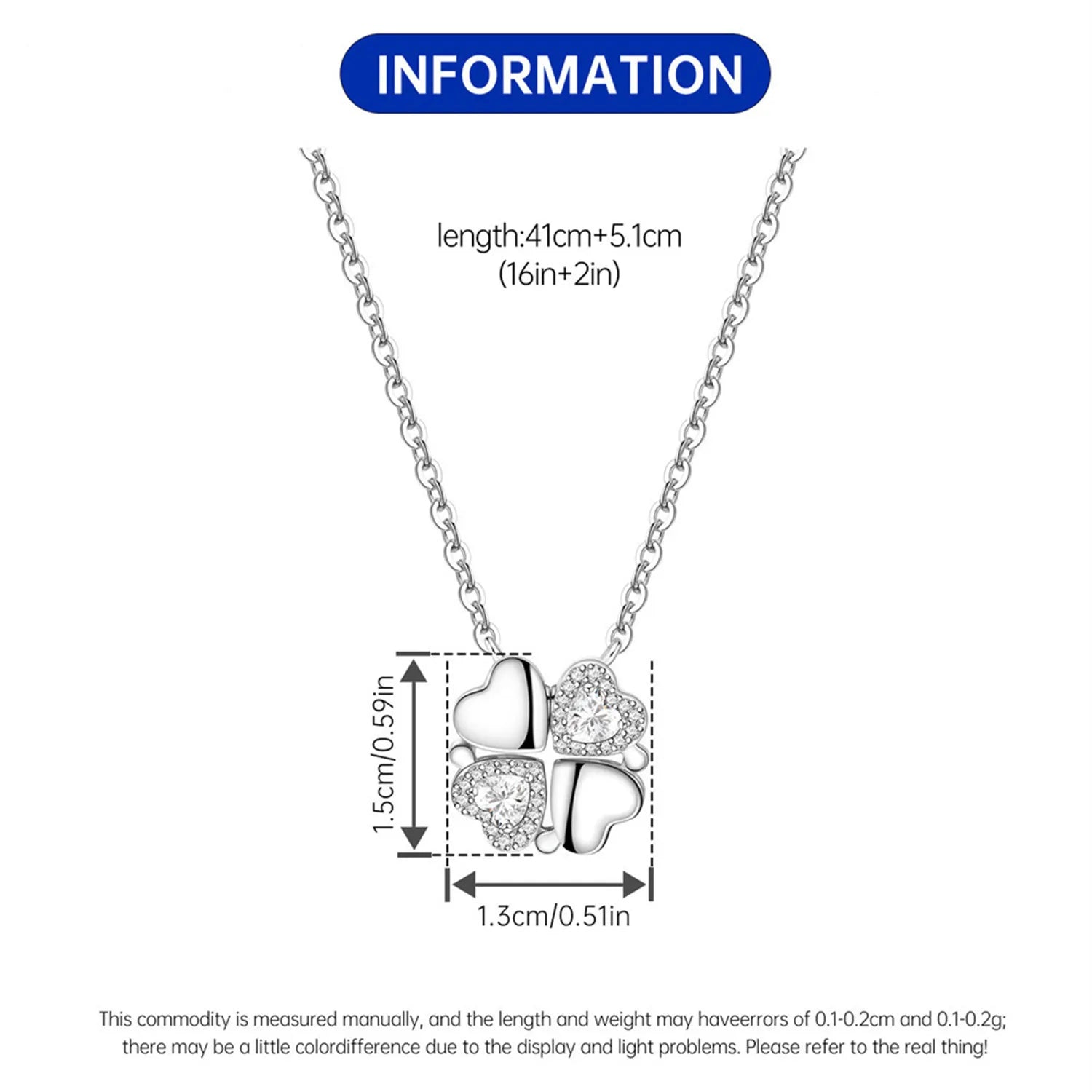 Trèfle Heart Necklace in Sterling Silver 92