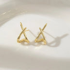Celeste Geometric Gold Stud Earrings