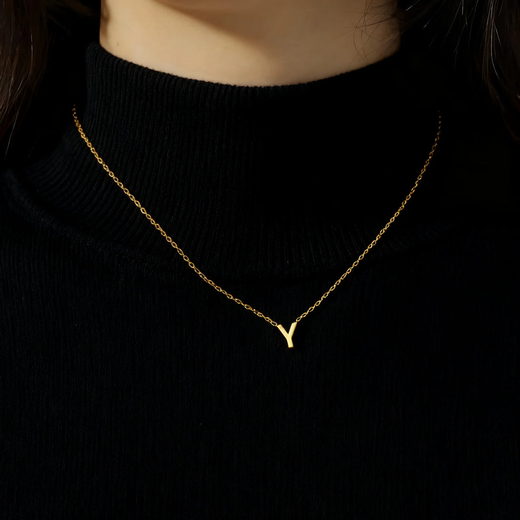 Personalized Gold Initial Necklace.