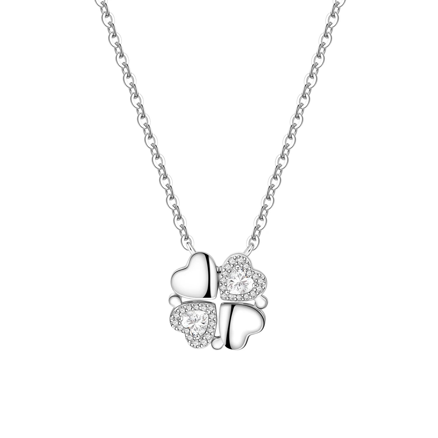 Trèfle Heart Necklace in Sterling Silver 92