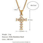 Elegant Zircon Cross Pendant Necklace